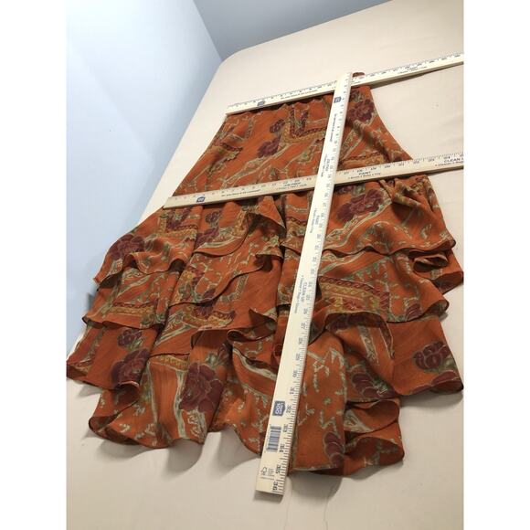 Coldwater Creek Women Skirt 8 Asymmetrical Sharkbite Hem Layered Coquette - Picture 4 of 5